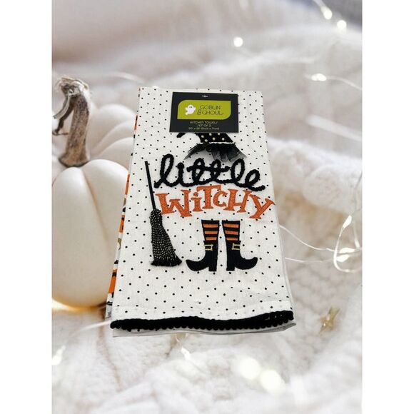 Goblin and Ghoul Little Witchy Kitchen Towels Set of 2 - Picture 1 of 2